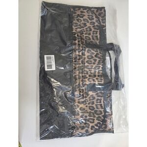 Chico's Garment Bag Women OS Leopard Animal Print Travel Storage Black NWT